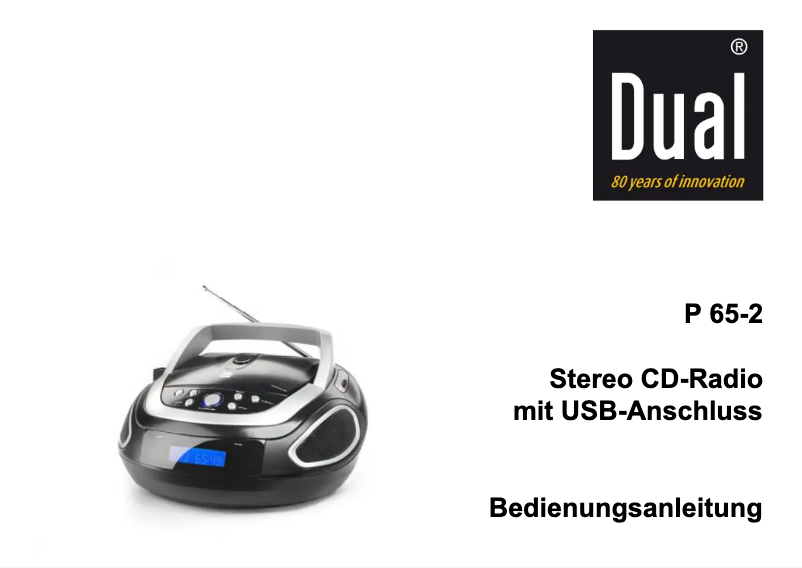 Page 1 of the manual User Manual Dual P 65-2