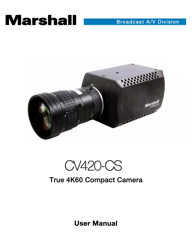 Page 1 de la notice Manuel utilisateur Marshall CV420-CS
