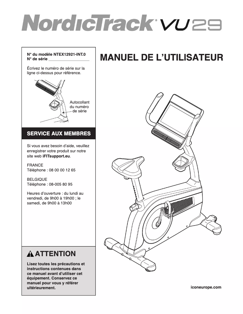 First page image of the manual for VU29