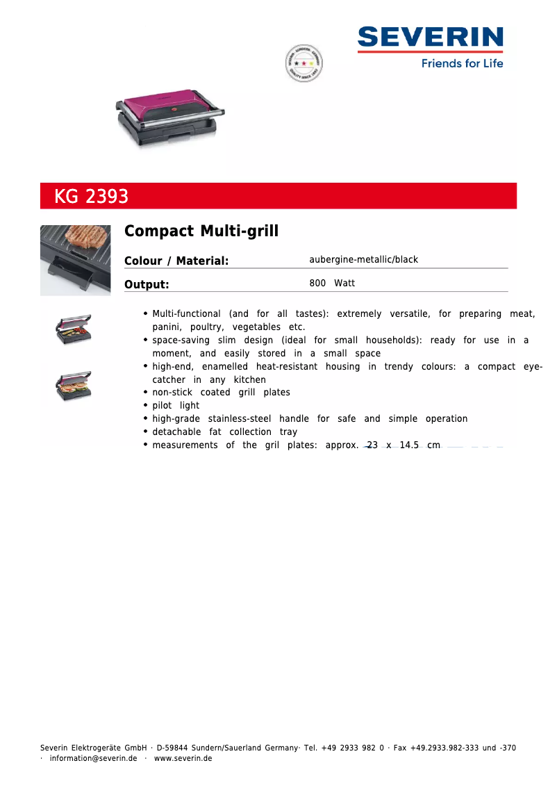 First page image of the manual for KG 2393