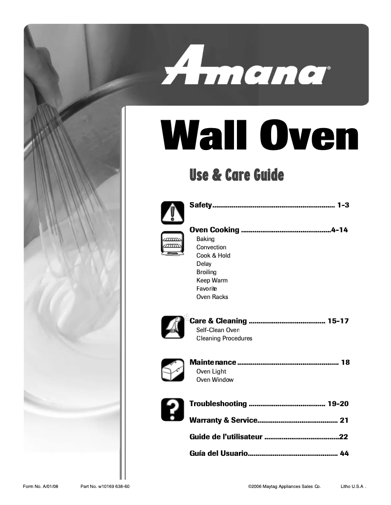 Page 1 of the manual User Manual Amana AEW4530DDQ