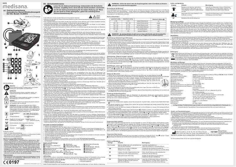 Page 1 of the manual User Manual Medisana BU 582