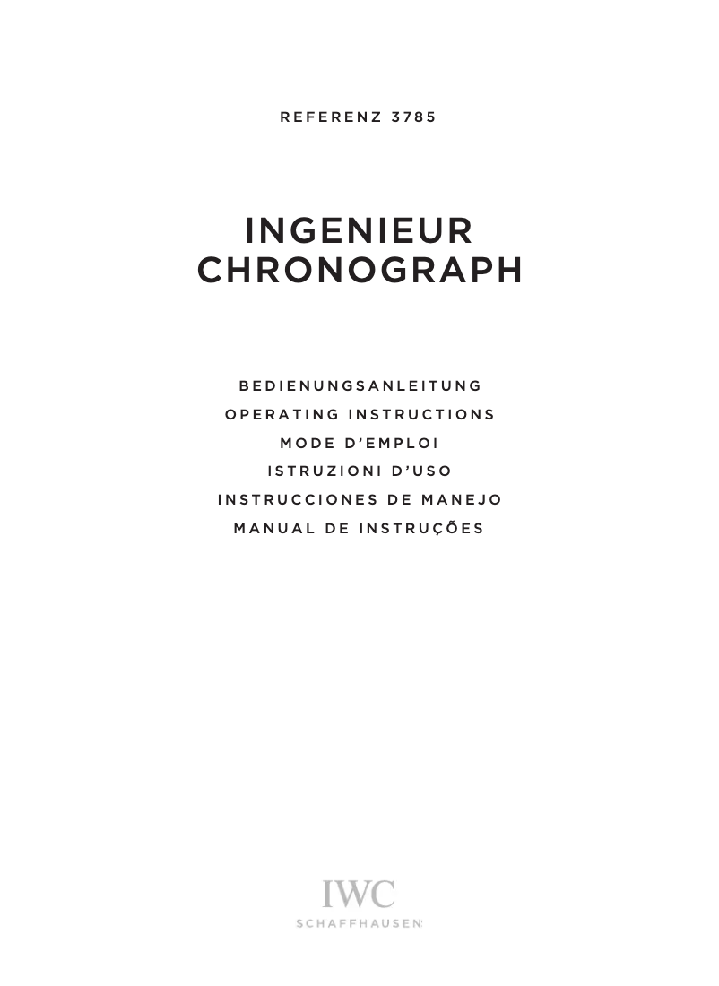 First page image of the manual for Ingenieur Chronograph Silberpfeil 3785