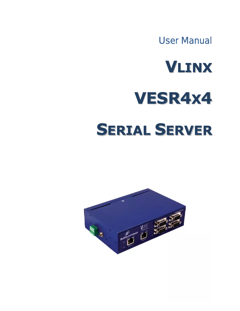 Page 1 of the manual User Manual B&B Electronics VESR424T-ST