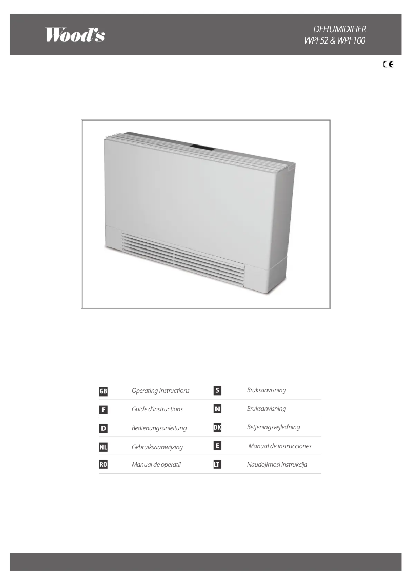 First page image of the manual for WPF100