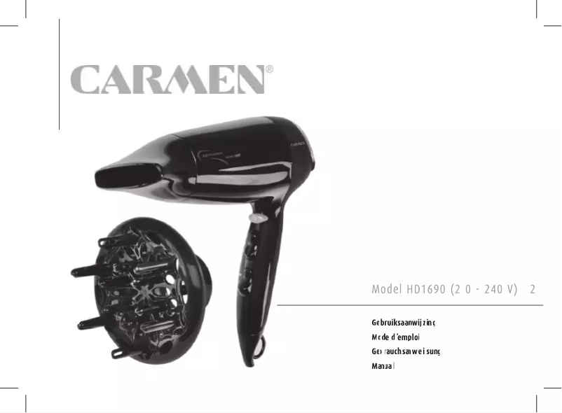 Page 1 of the manual User Manual Carmen HD 1690 Volume 1600