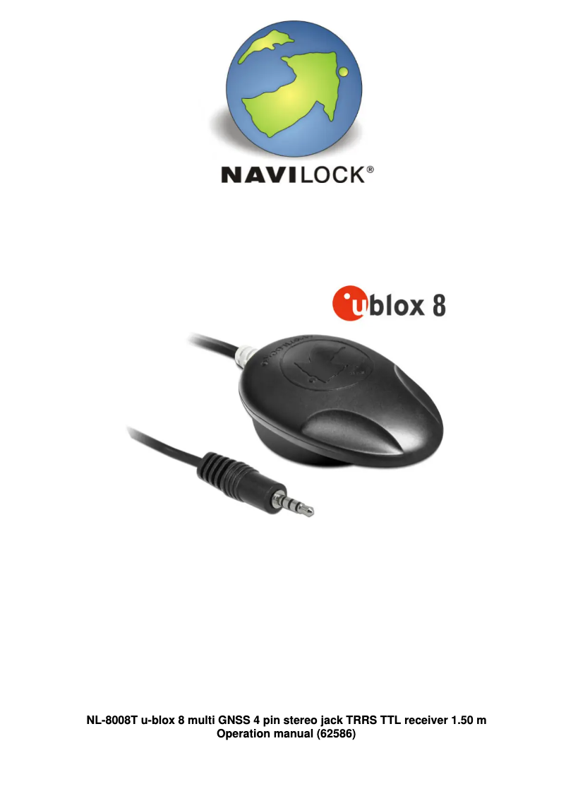 Page 1 of the manual User Manual Navilock u-blox 8 NL-8008T