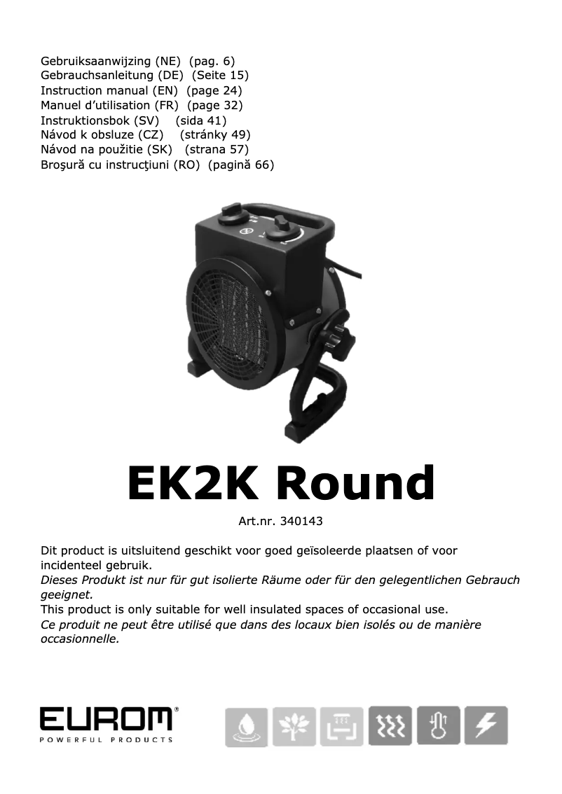 Page 1 of the manual User Manual Eurom EK2K Round