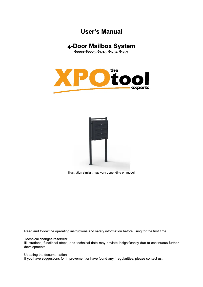 First page image of the manual for 61752