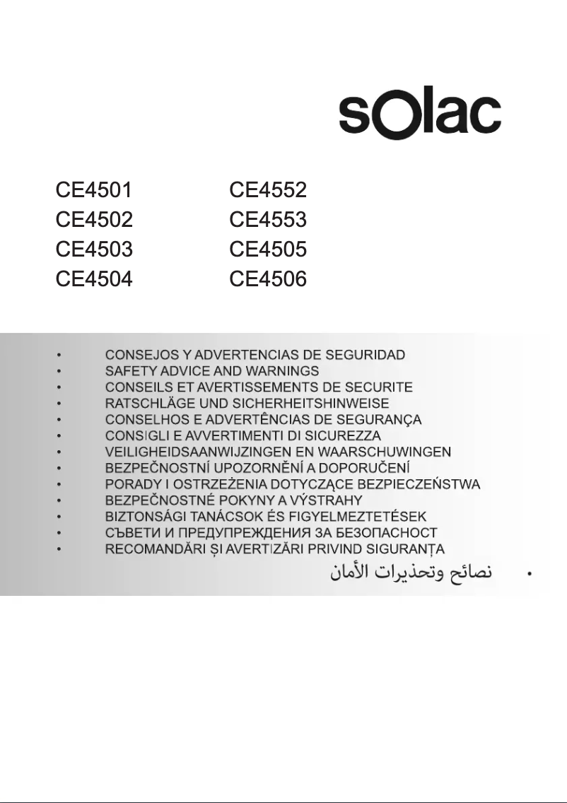 Page 1 of the manual Safety Instructions Solac Squissita Easy CE4504