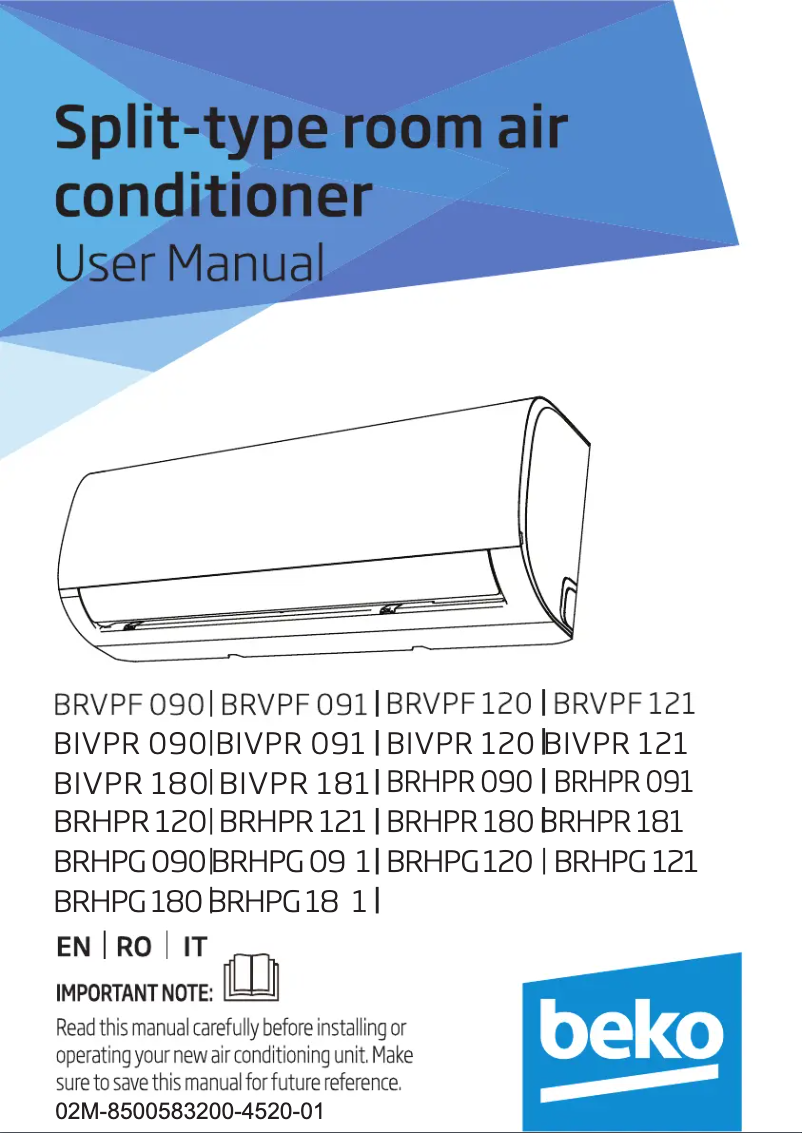 Page 1 of the manual User Manual Beko BIVPR 090