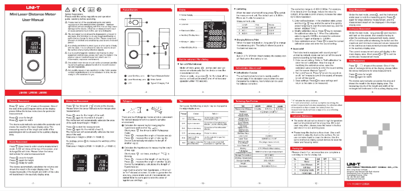 Page 1 of the manual User Manual Uni-T LM60Mi