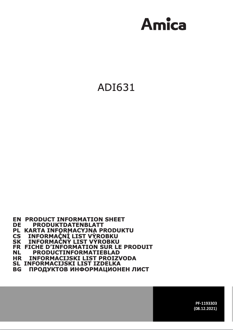 First page image of the manual for ADI631