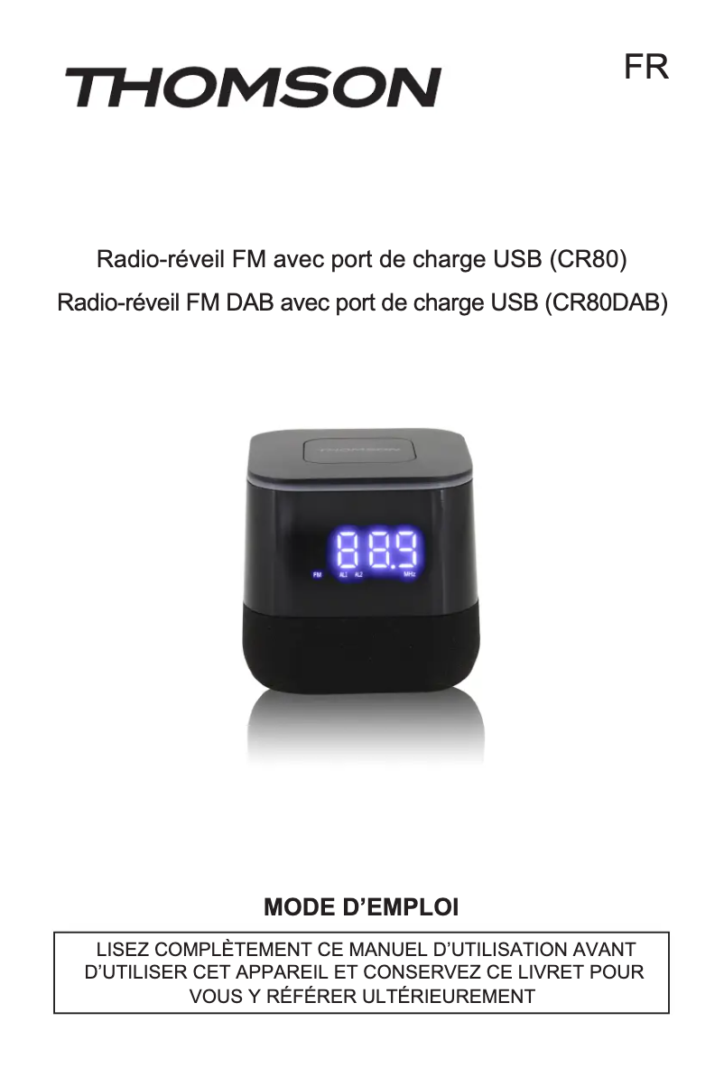 First page image of the manual for CR80DAB