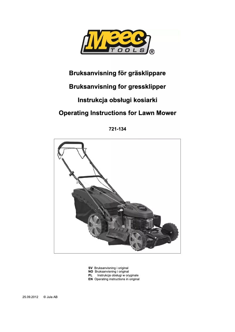 First page image of the manual for 721-134