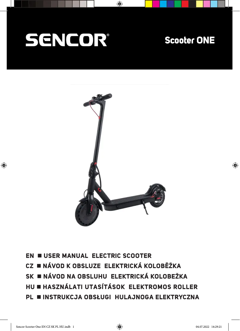 Page 1 of the manual User Manual Sencor Scooter ONE S20