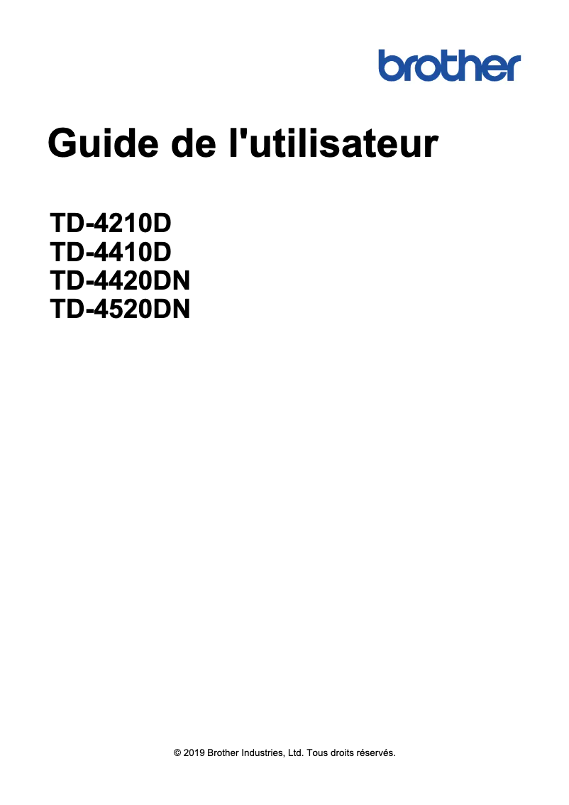 First page image of the manual for TD-4210D