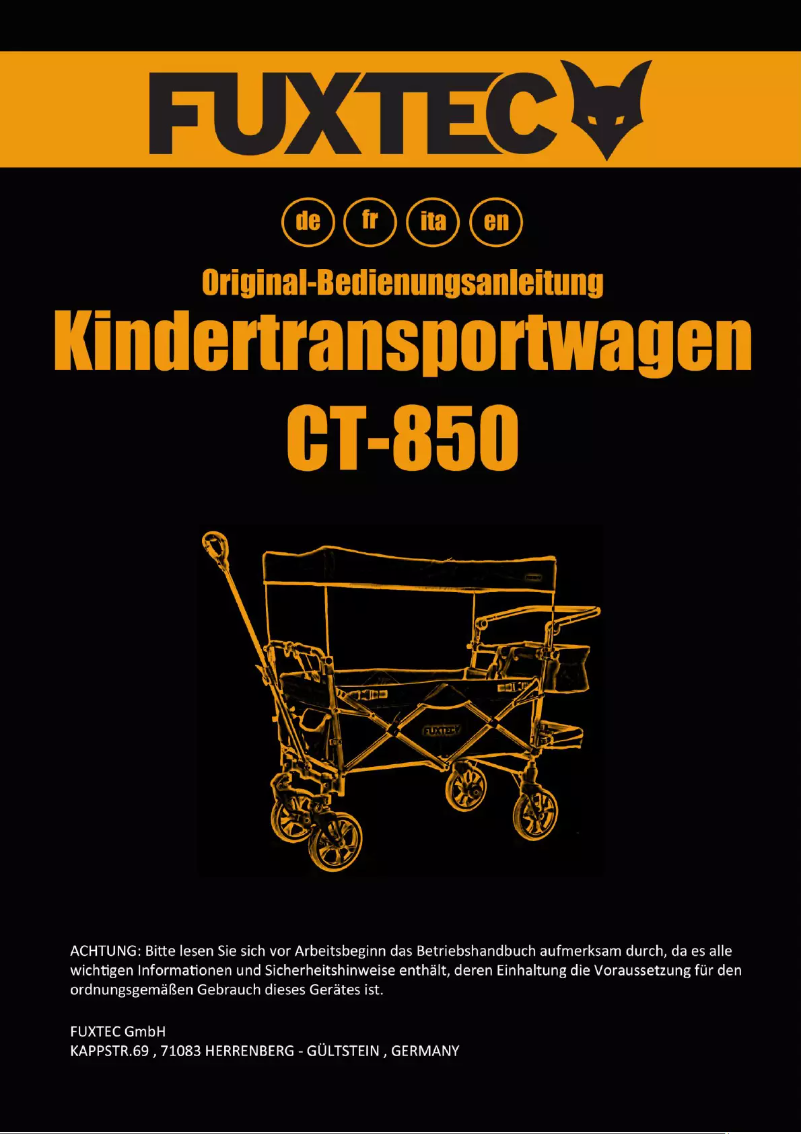 First page image of the manual for FX-CT850