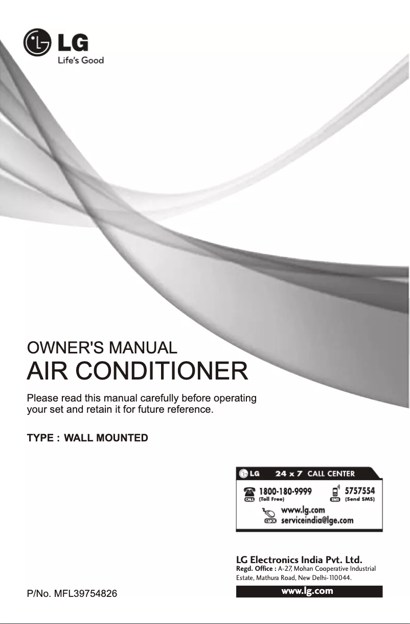 Page 1 of the manual User Manual LG LSA18CGSFH2