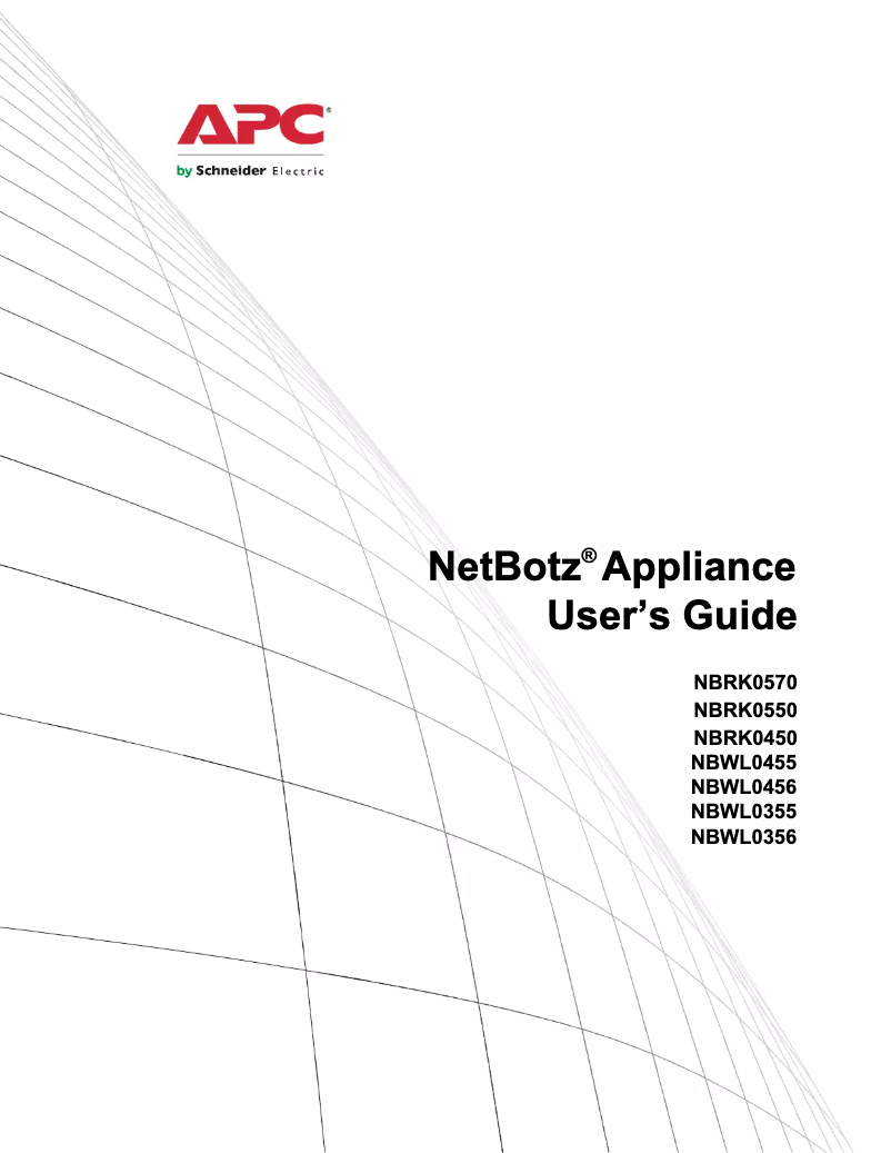 First page image of the manual for NetBotz NBWL0355