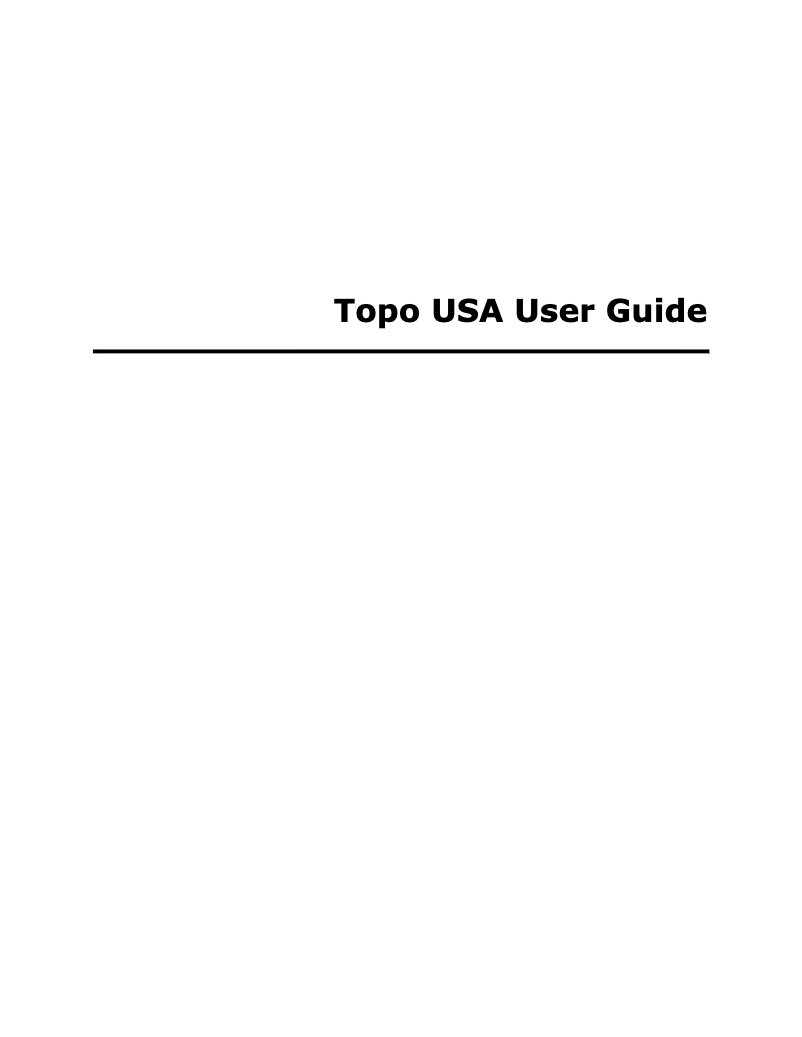 Page 1 of the manual User Manual Garmin Topo USA