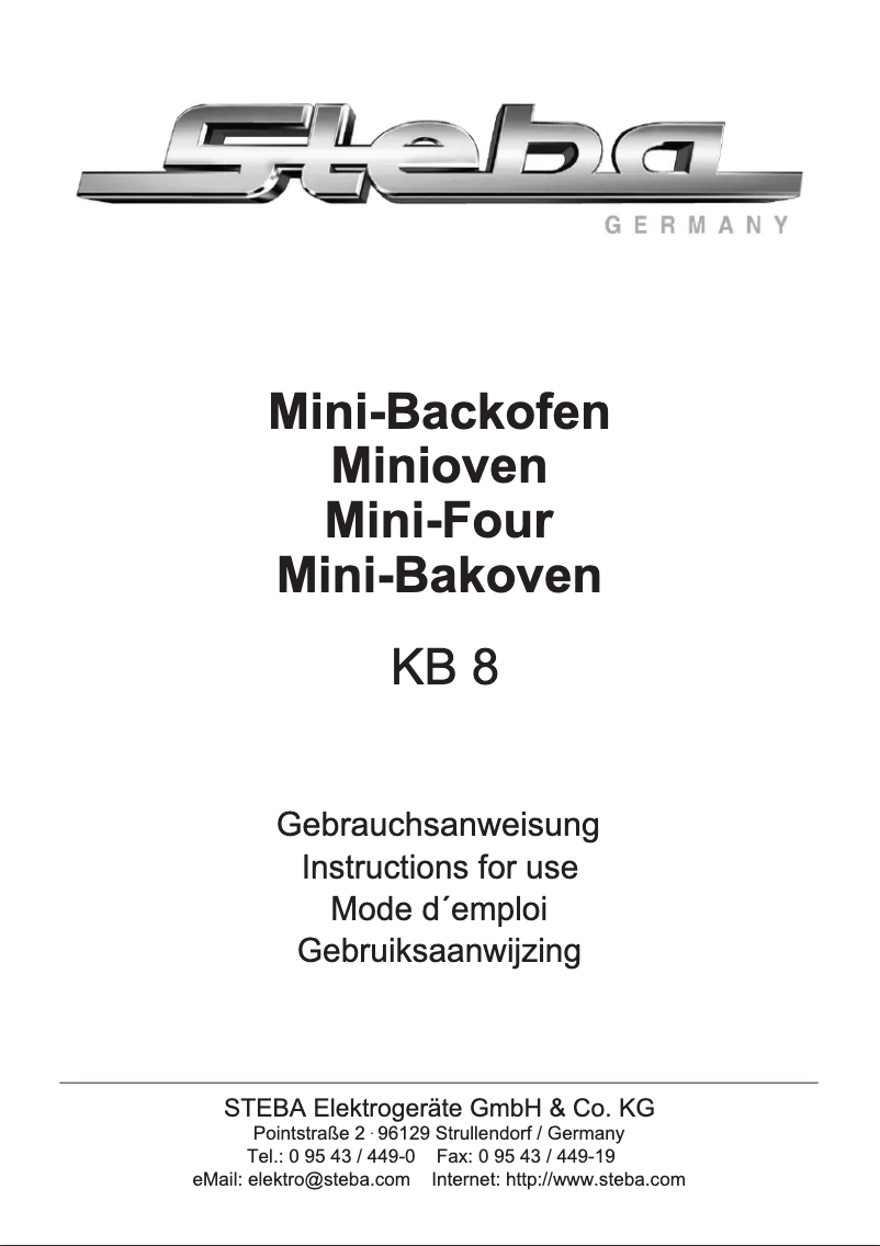 First page image of the manual for KB8