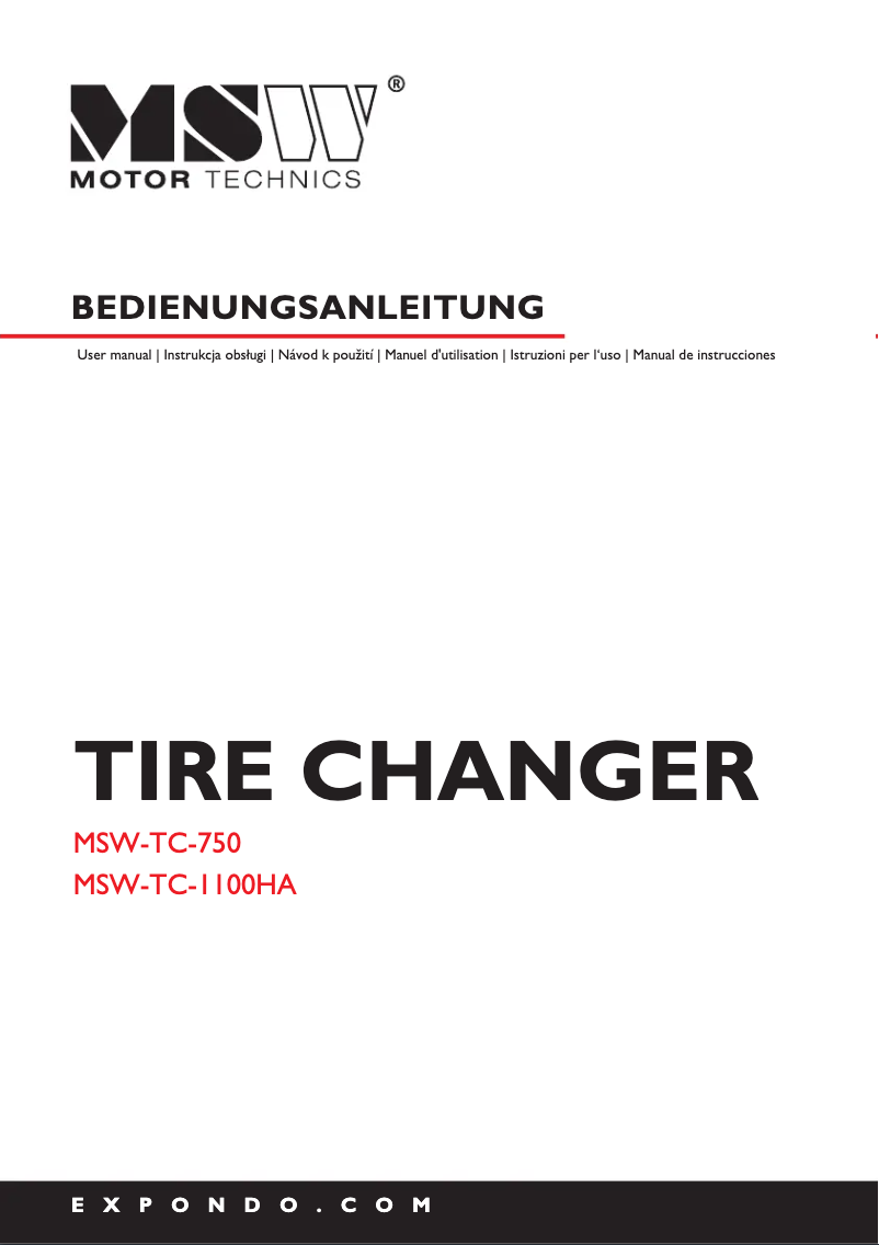 Image de la première page du manuel de l'appareil MSW-TC-1100HA