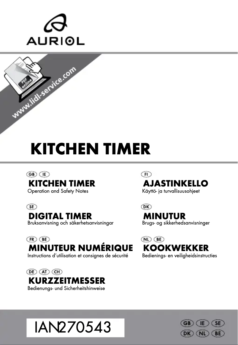 First page image of the manual for IAN 270543