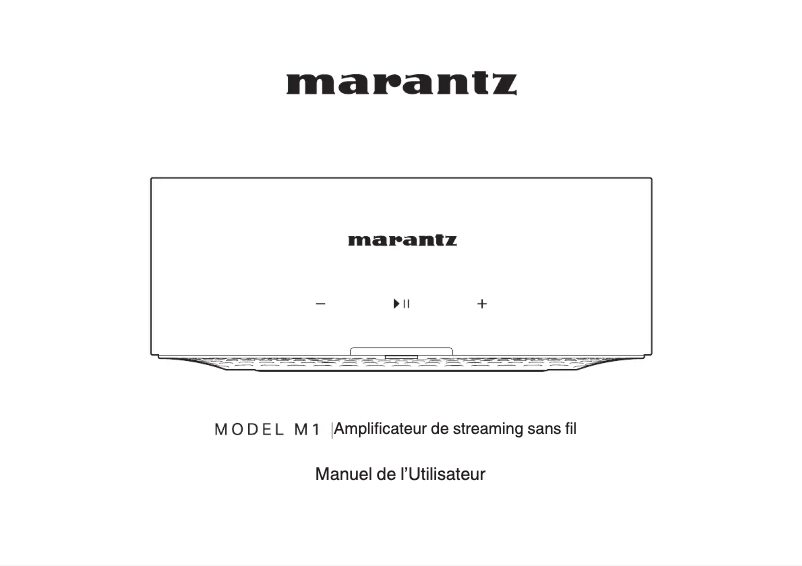 Page 1 of the manual User Manual Marantz Model M1