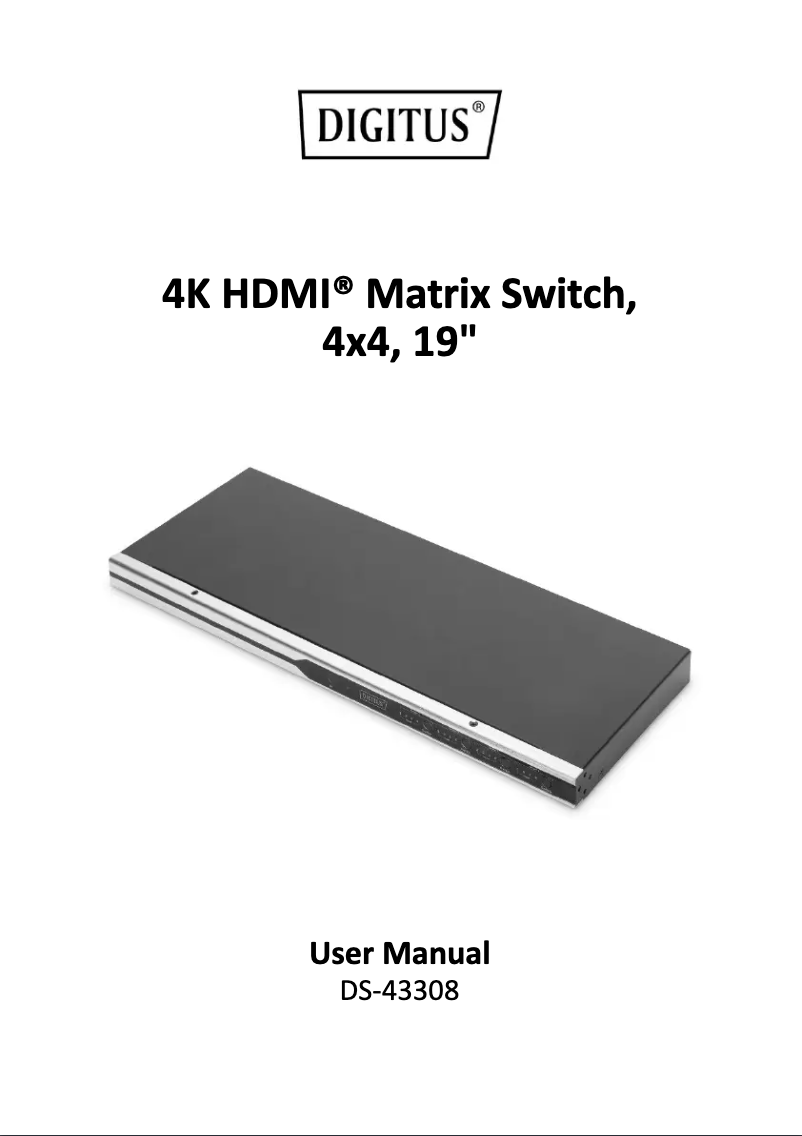Page 1 of the manual Instruction Manual Digitus DS-43308