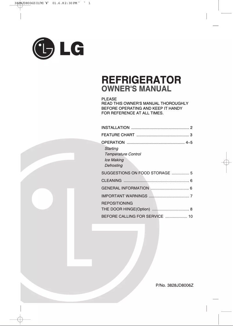 First page image of the manual for GC-131SV2