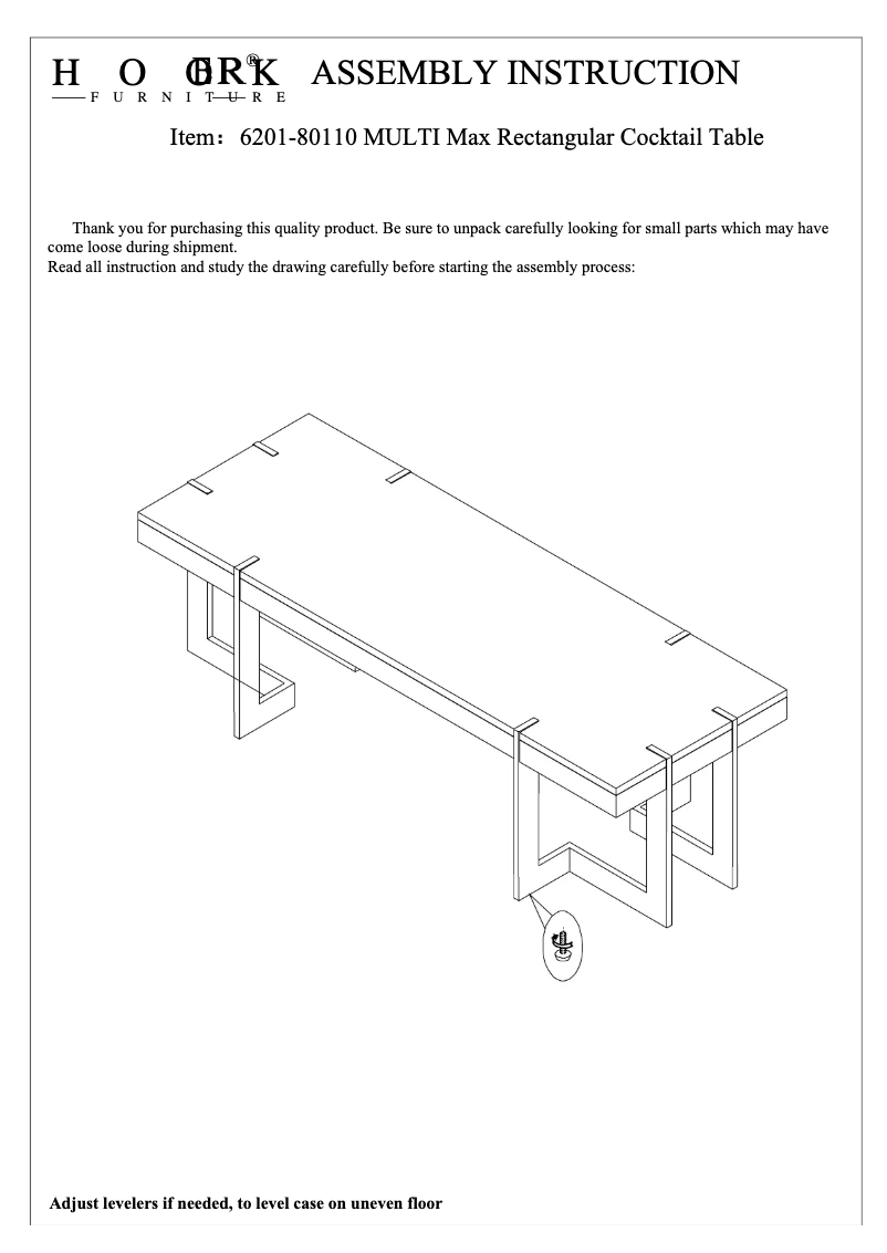 First page image of the manual for 6201-80110 MULTI