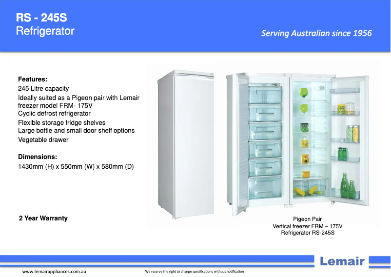 First page image of the manual for FRM-175V