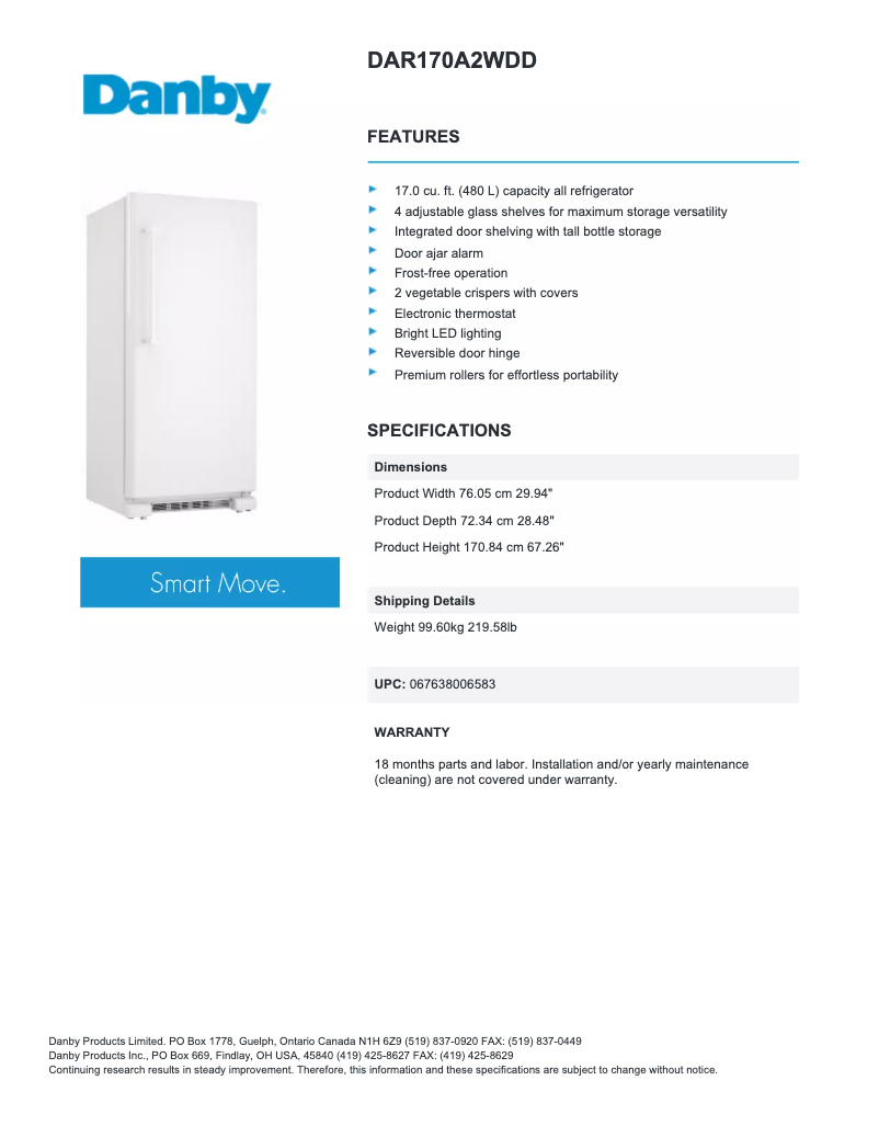 First page image of the manual for DAR170A2