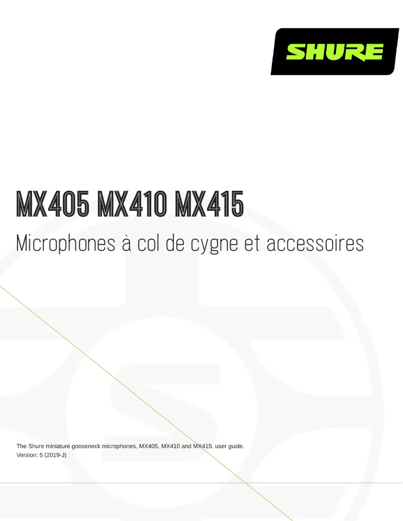 Page 1 of the manual User Manual Shure MX415