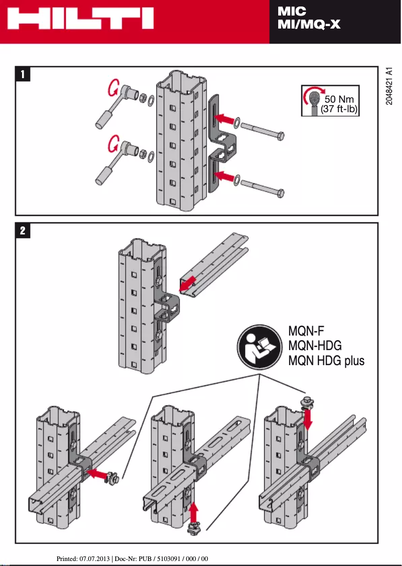 Page 1 of the manual User Manual Hilti MIC-MI/MQ-X