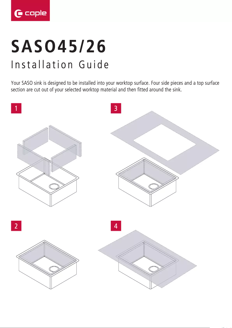 Page 1 of the manual Installation Guide Caple SASO45/26