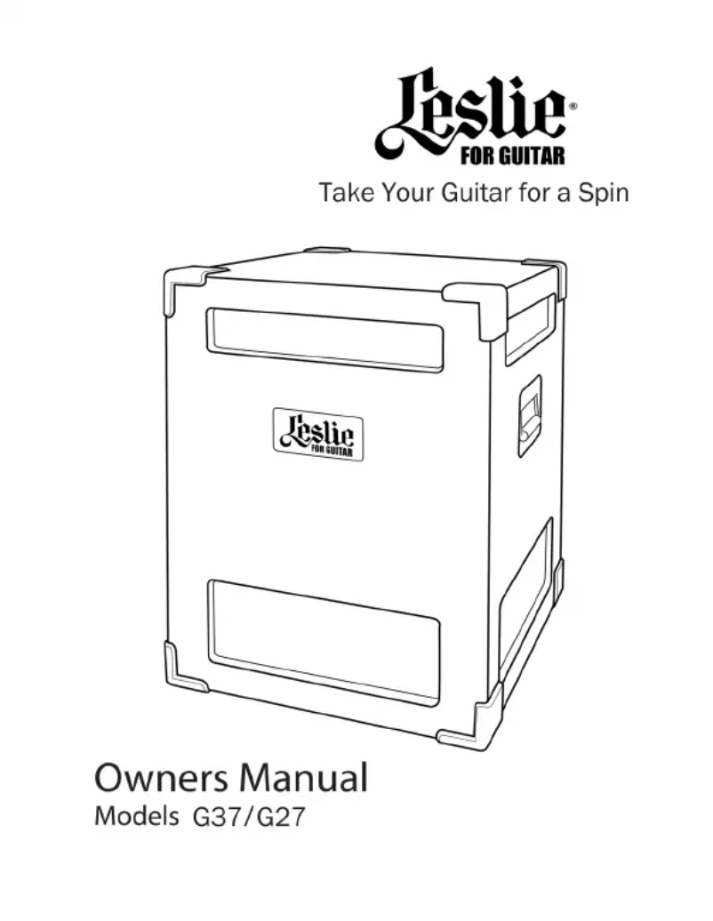First page image of the manual for Leslie G 37