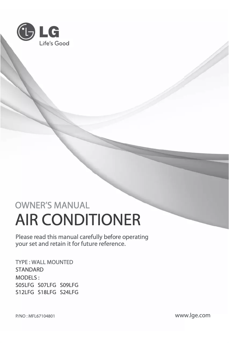 First page image of the manual for HSNC246C4A1