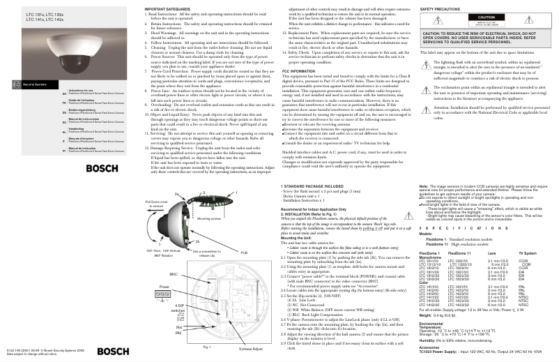 Page 1 of the manual User Manual Bosch FlexiDome II LTC 142x