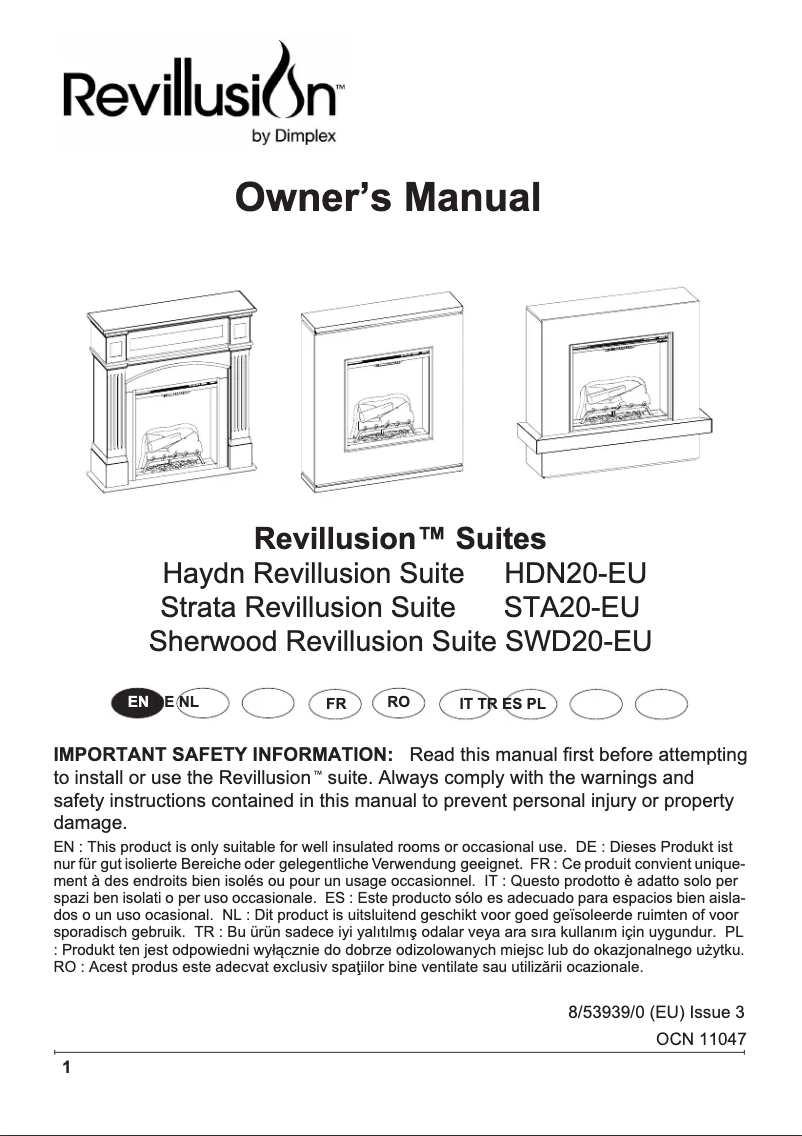 Page 1 of the manual User Manual Dimplex Haydn
