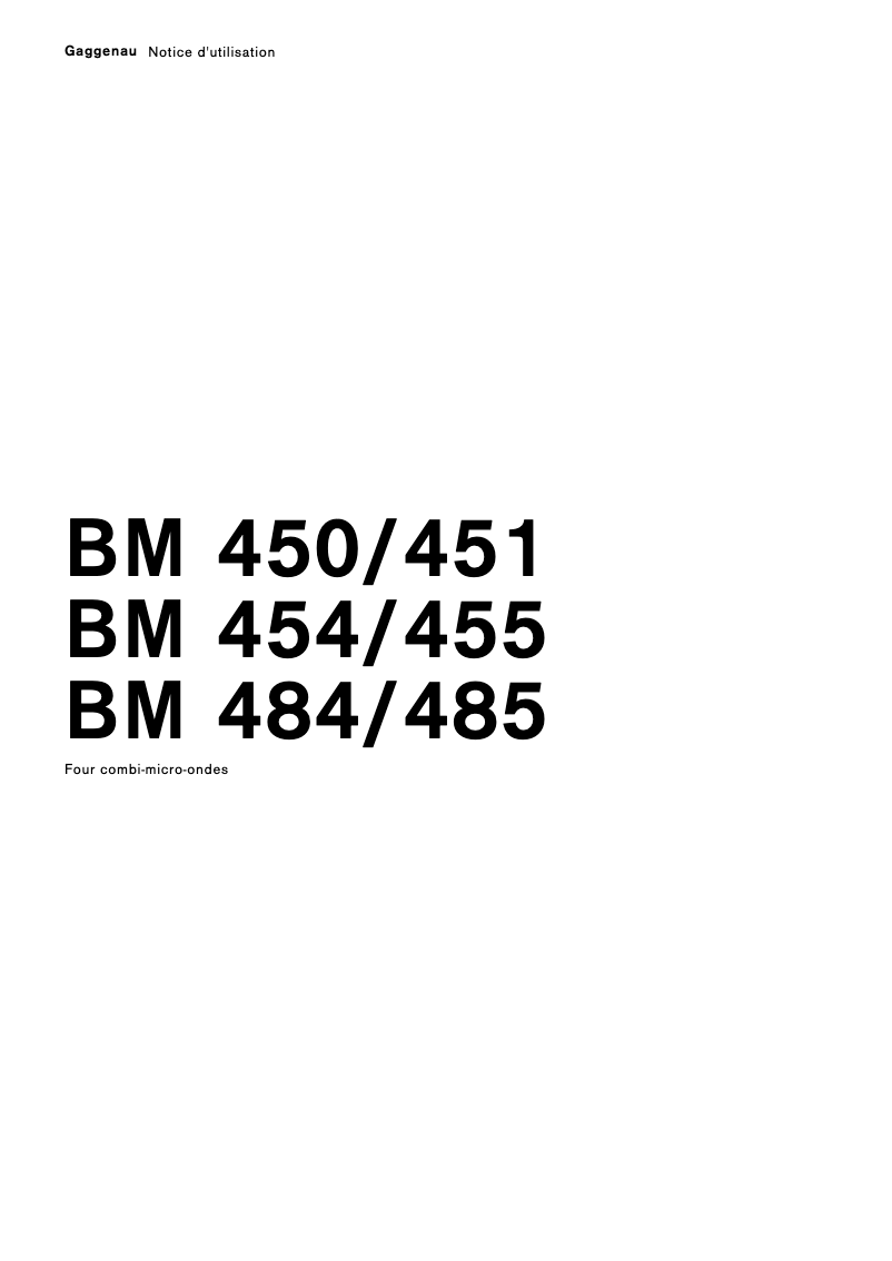 First page image of the manual for BM484110