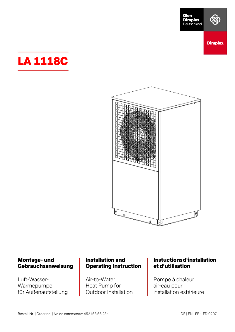 Page 1 of the manual User Manual Dimplex LA 1118C