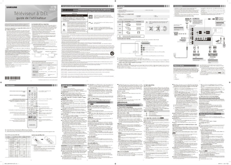 First page image of the manual for UN43N5000AF