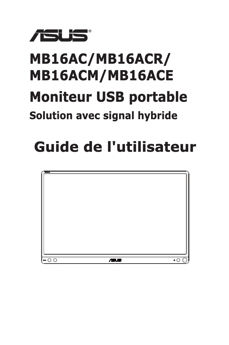 First page image of the manual for ZenScreen MB16ACR