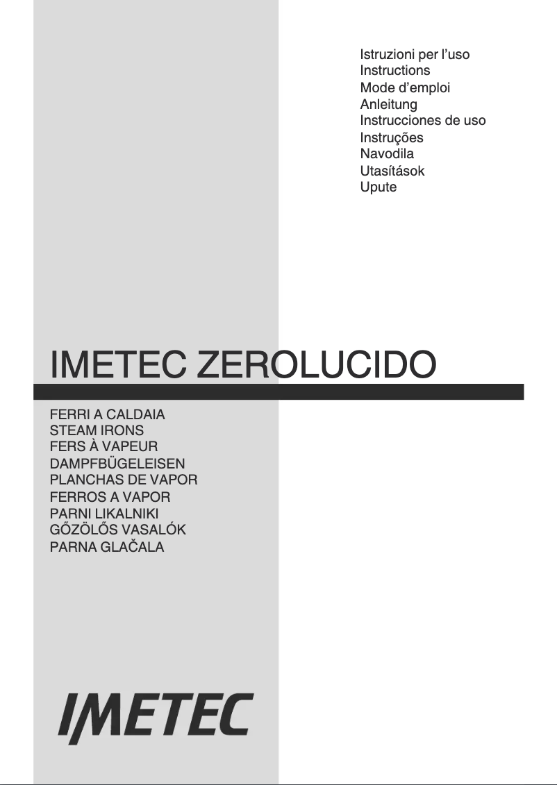 Page 1 of the manual User Manual Imetec Zerolucido Eco
