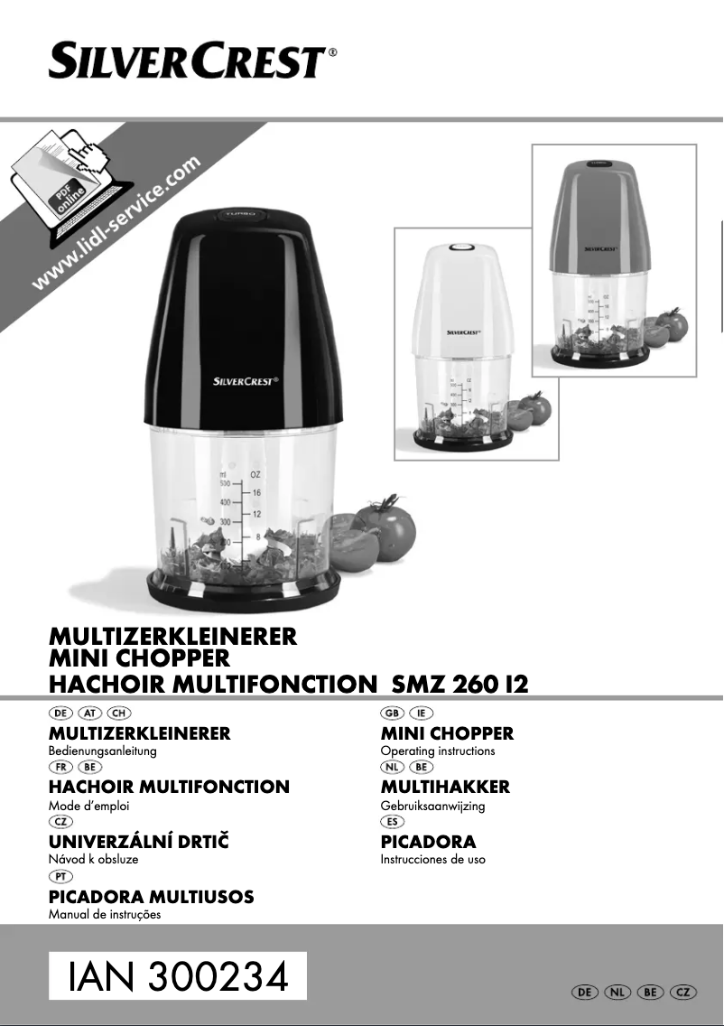 First page image of the manual for SMZS 260 I2