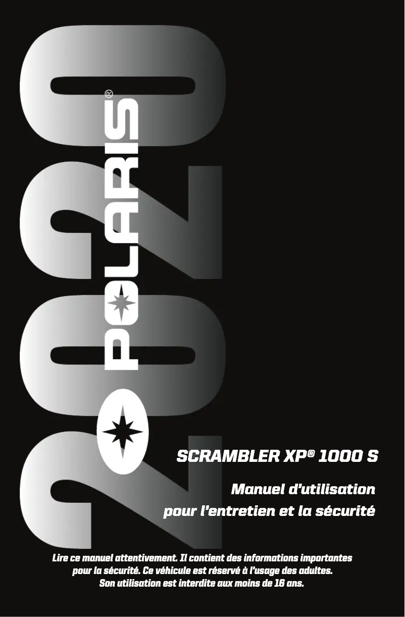 Page 1 of the manual User Manual Polaris Scrambler XP 1000 S (2020)