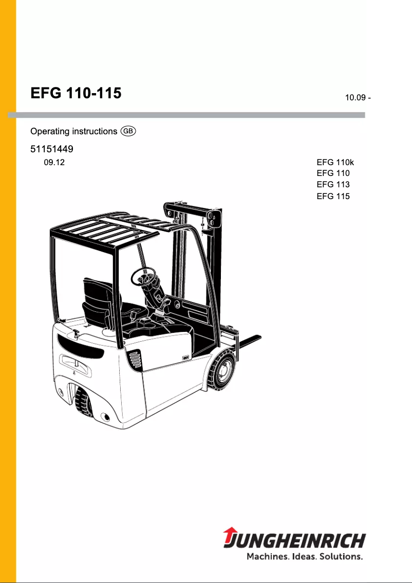 First page image of the manual for EFG 113