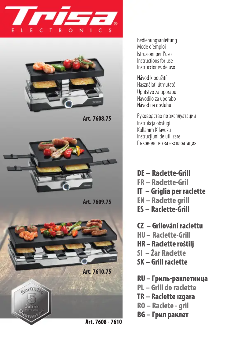 Page 1 of the manual User Manual Trisa Premium 7609.75